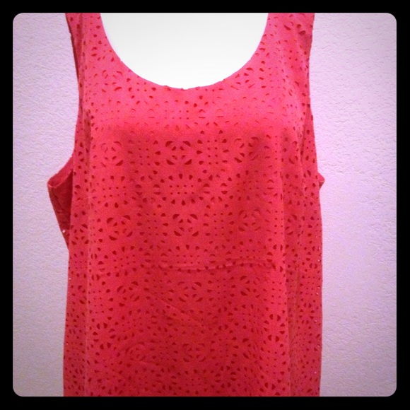 Lane Bryant Tops - Coral Laser Cut Tank Top